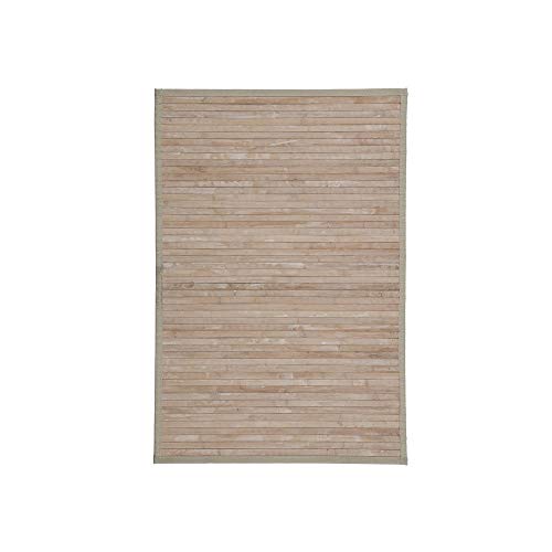 Alfombra Pasillera, Dormitorio o Salón de Madera Bambú(Natural con Efecto Lavado, 60 x 90 cm)