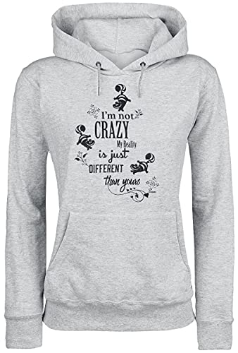 Alicia en el País de Las Maravillas Gato Chesire - I'm Not Crazy Mujer Sudadera con Capucha Gris/Melé L