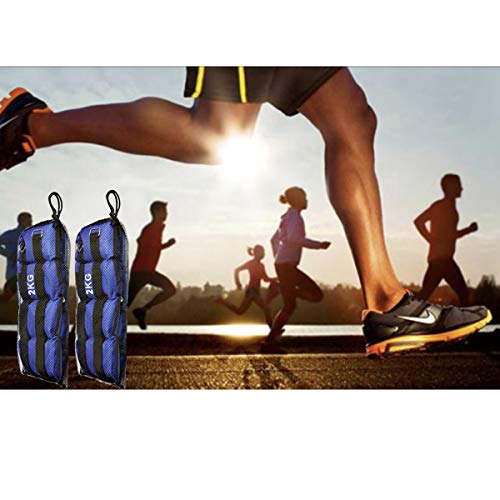 ALLPER Pack de 2 Pesas de 2 Kilos. para Tobillos y/o muñecas, TAMAÑO: 32 x 10 cm. para Correr, Gimnasio, Footing. Correas Ajustables, Transpirable. Máxima Comodidad.