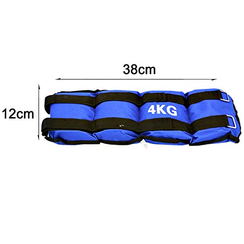 ALLPERCOM Pack de 2 Pesas de 4 KGs (2 kgs Cada UNA). para Tobillos y/o muñecas, TAMAÑO: 38 x 12. para Correr, Gimnasio, Footing. Correas Ajustables, Transpirable. Máxima Comodidad.