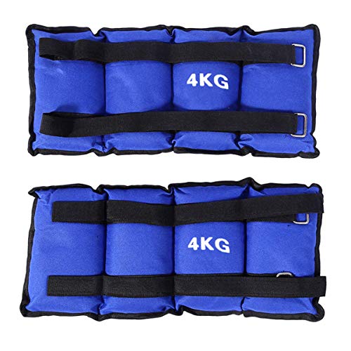 ALLPERCOM Pack de 2 Pesas de 4 KGs (2 kgs Cada UNA). para Tobillos y/o muñecas, TAMAÑO: 38 x 12. para Correr, Gimnasio, Footing. Correas Ajustables, Transpirable. Máxima Comodidad.