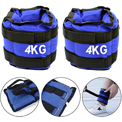 ALLPERCOM Pack de 2 Pesas de 4 KGs (2 kgs Cada UNA). para Tobillos y/o muñecas, TAMAÑO: 38 x 12. para Correr, Gimnasio, Footing. Correas Ajustables, Transpirable. Máxima Comodidad.