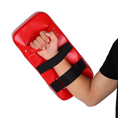 Alomejor Almohadillas de Boxeo Punch Cuero de PU Muay Thai MMA Artes Marciales Boxeo Karate Taekwondo Kick Target Punching Bag Pad Escudo de Entrenamiento(Red)