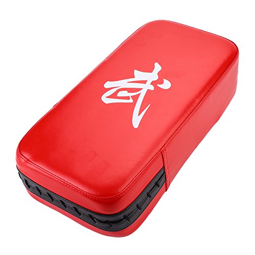 Alomejor Almohadillas de Boxeo Punch Cuero de PU Muay Thai MMA Artes Marciales Boxeo Karate Taekwondo Kick Target Punching Bag Pad Escudo de Entrenamiento(Red)