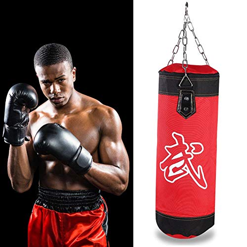 Alomejor Saco De Boxeo De Entrenamiento Saco De Boxeo Pesado Punching Inflable Saco De Entrenamiento Vacío Lucha Karate Punch Punching Sand Bag (60cm-Rojo)