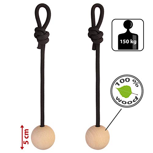 ALPIDEX 2 Unidades de Bolas de Entrenamiento de distinto tamaño - Juego de 2 Bolas de Madera para Entrenamiento de Escalada, Diámetro:12 cm