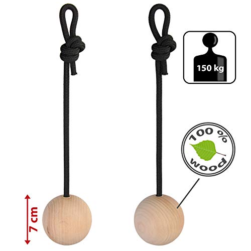 ALPIDEX 2 Unidades de Bolas de Entrenamiento de distinto tamaño - Juego de 2 Bolas de Madera para Entrenamiento de Escalada, Diámetro:12 cm