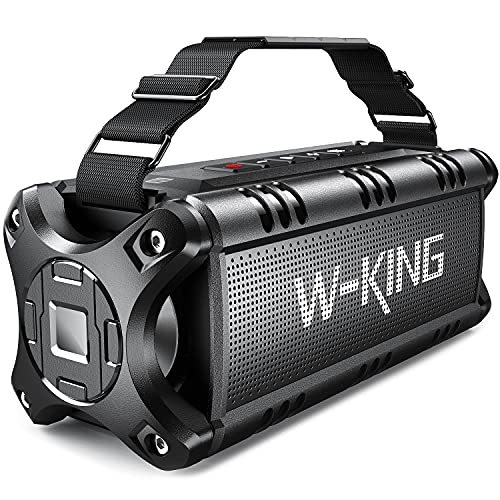 Altavoces Bluetooth 50W(70W Pico), W-KING Altavoces Inalámbricos con 8000mAh Batería Power bank, Exterior Portátiles IPX6 Impermeable, Rich Bass con NFC Tarjeta TF