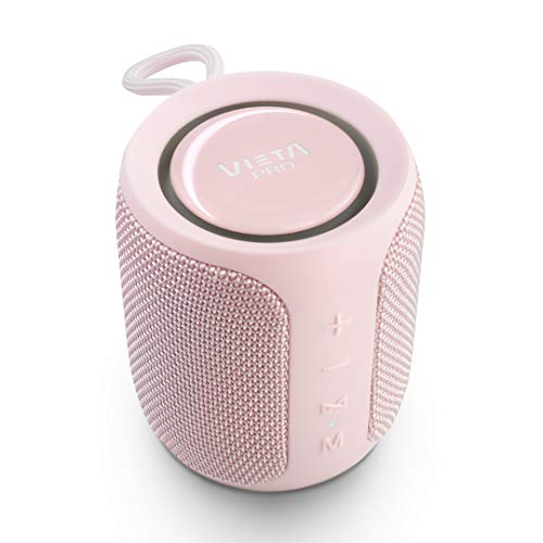 Altavoz Easy 2 de Vieta Pro, con Bluetooth 5.0, True Wireless, Micrófono, Radio FM, 12 horas de autonomía, Resistencia al agua IPX7 y botón directo al asistente virtual; acabado en color rosa.