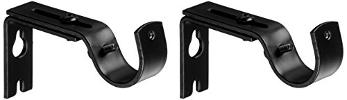 Amazon Basics - Set de 2 soportes ajustables de pared - Negro