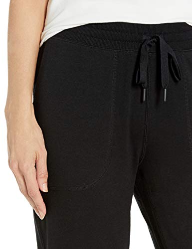 Amazon Essentials - Pantalón de mujer de algodón terry para correr, Negro, US S (EU S - M)