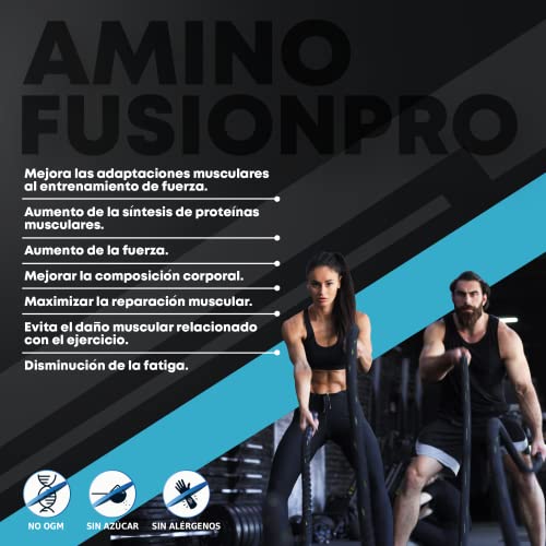 Aminofusion PRO | BCAAs + glutamina + vitamina B6 | BCAA 100% puros | Suplemento para deportistas | Aumenta tu masa muscular | Retrasa la fatiga y acelera la recuperación | Sabor Sandía | 30 dosis