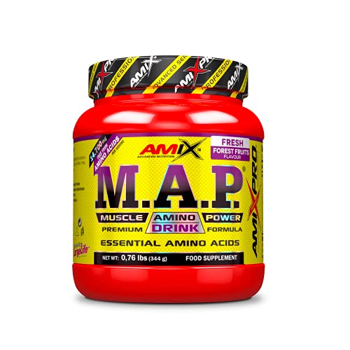 AMIX - Aminoácido en Polvo Muscle Amino Power - Suplemento Alimenticio que Aumenta la Fuerza y la Resistencia Muscular - Sabor Frutas del Bosque - 344 g