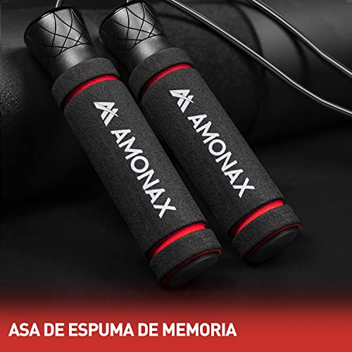 Amonax Cuerda Saltar, Comba Crossfit Hombre Mujer, Combas para Saltar para Boxeo Entrenamiento, Jump Rope Fitness Ejercicio Gimnasio en Casa, Cable Skipping Rope para Material Crossfit Crossrope