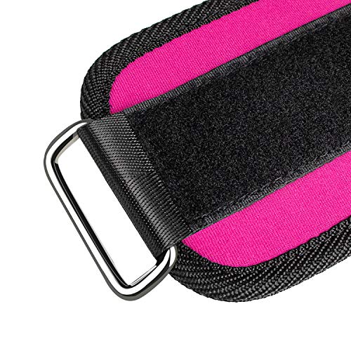 Amonax Tobillera para polea (Acolchado) para piernas y Tobillos, Correas Tobillos Gym Cable maquinas, Gimnasio, Fitness - Mujeres y Hombres (Negro, 1 Pieza) (Rosa)