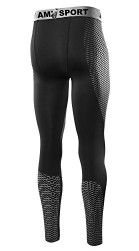 AMZSPORT Pantalones de Compresión Mallas Deportivas Frescas Polainas para Toda La Temporada Size M