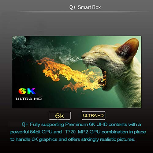 Android TV Box 9.0, Android Box 4GB RAM 32GB ROM H6 Quad Core Cortex-A53 Smart TV Box, soporta 6K de resolución 3D 2.4GHz WiFi Ethernet USB 3.0 Media Player