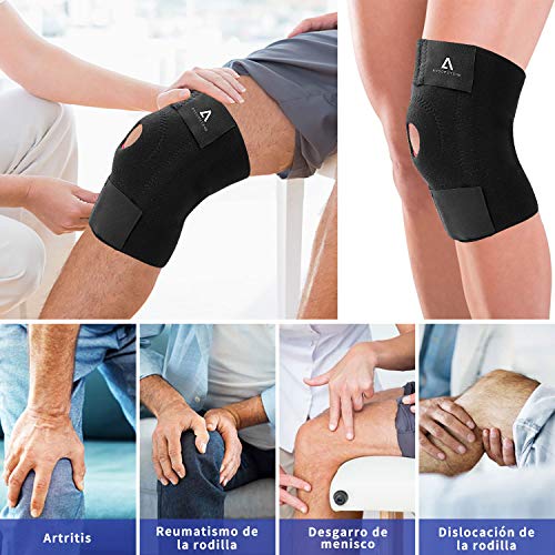 Anoopsyche Rodillera Deportiva, Ajustable Rodillera Menisco y Ligamentos, Antideslizante Soporte de Rodilla para Hombres y Mujeres, Apoyo para Dolor de Artritis, Correr, Voleibol, Béisbol, Baloncesto