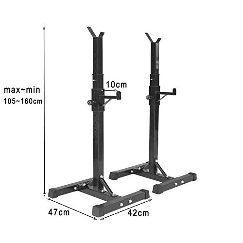 Anth Rack de Sentadillas de Altura Ajustable 105-160cm, Banco de Prensa Libre de Barra de Soporte de Sentadillas, Aparato para Sentadillas