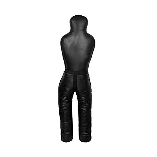 Aoneky Muñeco de Boxeo de Pie para Adultos - 180 cm Grappling Dummy para MMA Judo Lucha Artes Marciales Jiu Jitsu, Piel Sintética, Sin Relleno, Color Negro