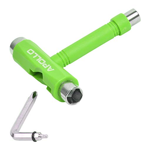 Apollo T-Tool Llave para Patines, Scooter, Longboard, Llave Hexagonal multifunción Todo en uno