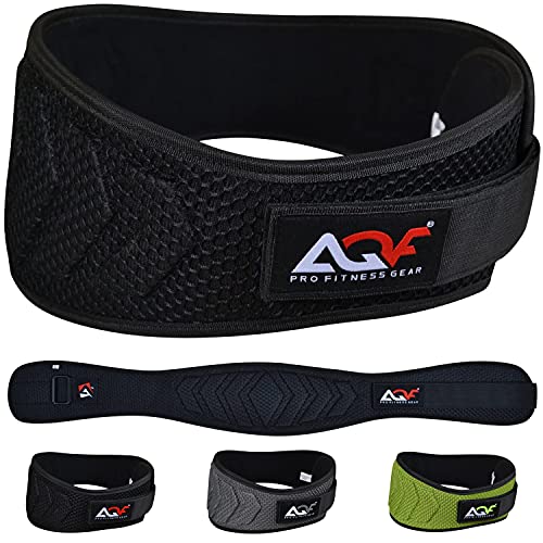 AQF Cinturon Lumbar Gimnasio, 15,2 cm Amplio Curvado Neopreno Faja Lumbar, Cinturones Hombre Mujer, Cinturón De Pesas Powerlifting Musculacion Cinturon ​Lastre Gimnasio