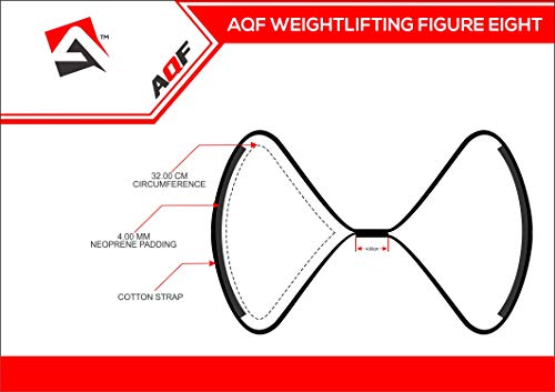 AQF Figura 8 Neopreno Acolchado Straps Powerlifting, Straps Gym de Levantamiento De Pesas con Soporte Muñequera, Agarraderas Gym ,Muñeqeras Para Entrenamiento, Culturismo