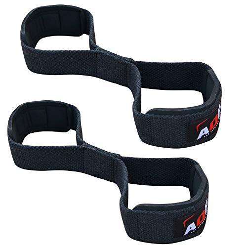 AQF Figura 8 Neopreno Acolchado Straps Powerlifting, Straps Gym de Levantamiento De Pesas con Soporte Muñequera, Agarraderas Gym ,Muñeqeras Para Entrenamiento, Culturismo