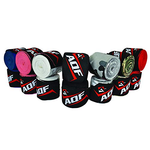 AQF Vendas Boxeo con 4 Metros Eslora Vendas Elasticas para Deportes De Combate, Boxeo, MMA (Artes Marciales Mixtas) Y Cross Fitness (Gris Camo)