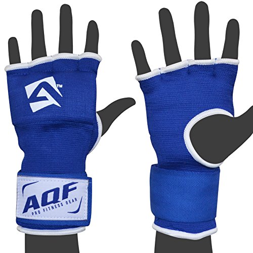 AQF Vendas Boxeo, Guantes Interiores Boxeo, Muñeca Elasticas Tape Vendaje 100cm Largo, Vendas De Boxeo Protector Mano Wraps 4 Dedos para Muay Thai, Taekwondo & MMA (Azul, XL)