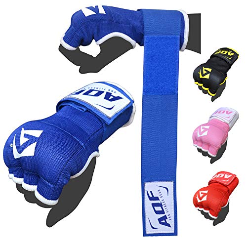 AQF Vendas Boxeo, Guantes Interiores Boxeo, Muñeca Elasticas Tape Vendaje 100cm Largo, Vendas De Boxeo Protector Mano Wraps 4 Dedos para Muay Thai, Taekwondo & MMA (Azul, XL)