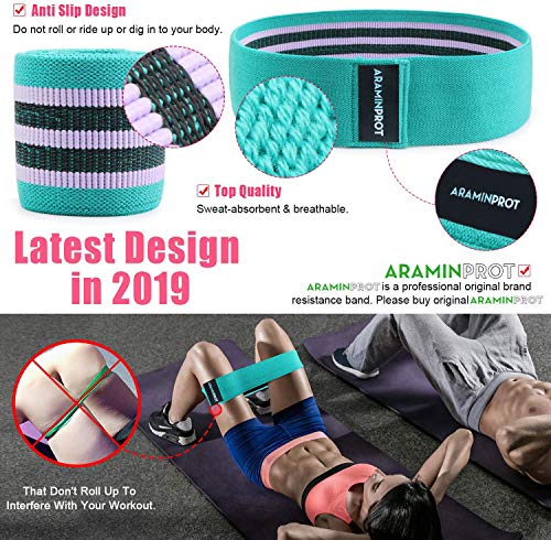 ARAMINPROT Bandas Elásticas Musculación Ejercicio Cadera Glúteos Antideslizantes Bandas de Resistencia de Tela 3 Niveles Cadera Piernas, Brazos, Yoga, Pilates, Fitness, Crossfit- para Hombre y Mujer