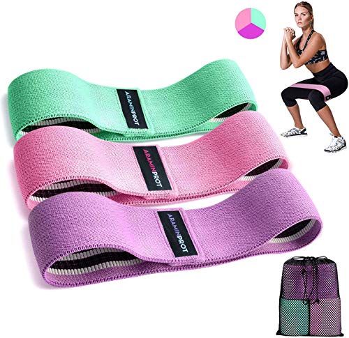 ARAMINPROT Bandas Elásticas Musculación Ejercicio Cadera Glúteos Antideslizantes Bandas de Resistencia de Tela 3 Niveles Cadera Piernas, Brazos, Yoga, Pilates, Fitness, Crossfit- para Hombre y Mujer