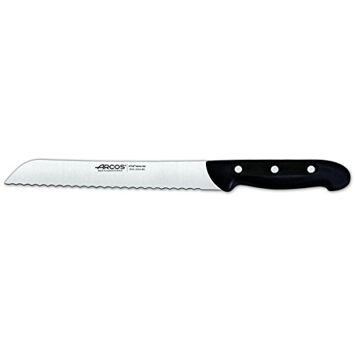 Arcos Maitre, Cuchillo Panero, Acero Inoxidable Nitrum Serrada 210 mm, Mango Polipropileno Negro