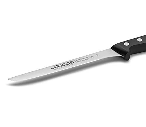 Arcos Serie Universal, Cuchillo Fileteador, Hoja de Acero Inoxidable Nitrum 160 mm, Mango de Polioximetileno, POM Color Negro