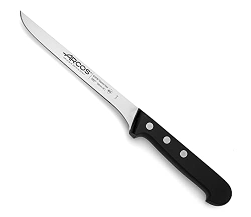 Arcos Serie Universal, Cuchillo Fileteador, Hoja de Acero Inoxidable Nitrum 160 mm, Mango de Polioximetileno, POM Color Negro