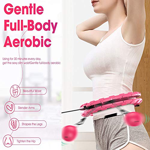 Aro inteligente Hoola para adultos pérdida de peso, Smart Ajustable Pilates Fitness Círculos Auto-Spinning Fitness Hula_Hoop, Entrenadores abdominales, Aro deportivo para mujeres (Púrpura)