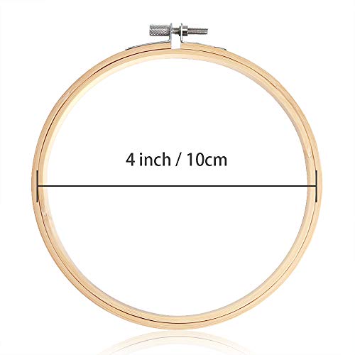 Aros de madera para bordar de bambú de 10 cm, 6 unidades, redondos y de punto de cruz, para venta al por mayor