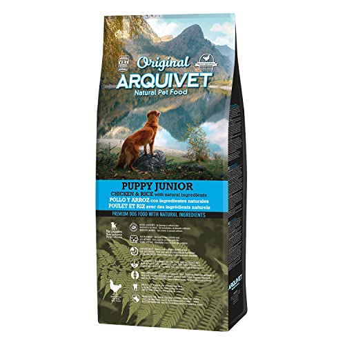 ARQUIVET Original Puppy Junior 12 Kg - Pienso Pollo y arroz para Perros Cachorros de Todas Las Razas - Comida para Perros jóvenes o Madres gestantes - Alimento seco para Perros - Alimentación Canina