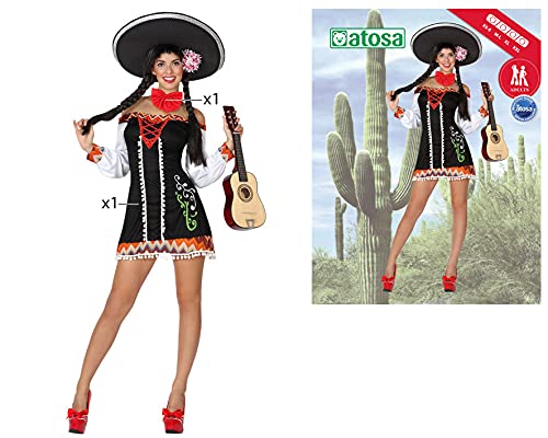 Atosa disfraz mariachi mujer adulto vestido corto M