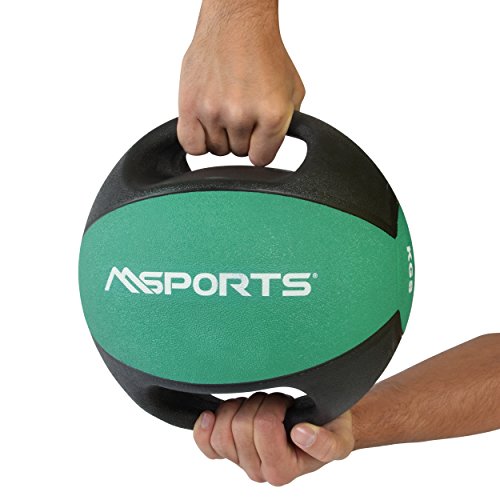 Balón medicinal Premium con asas 1 - 10 kg - Balones de ejercicio profesionales de gimnasio, pelota medicinal