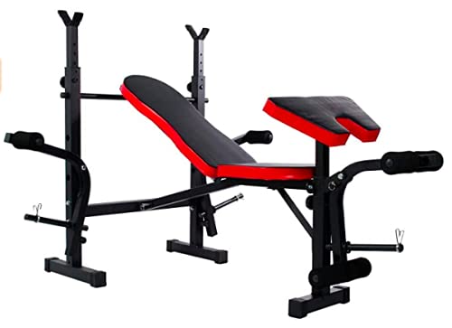 Bancos ajustables Taburete con Soporte Mancuernas Abdominales Plegable Press de banca Silla de Ejercicios Biceps Fitness Equipo de Ejercicios Abdominales multifuncionales