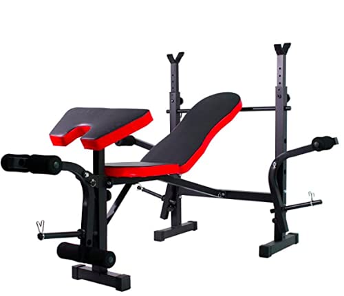 Bancos ajustables Taburete con Soporte Mancuernas Abdominales Plegable Press de banca Silla de Ejercicios Biceps Fitness Equipo de Ejercicios Abdominales multifuncionales