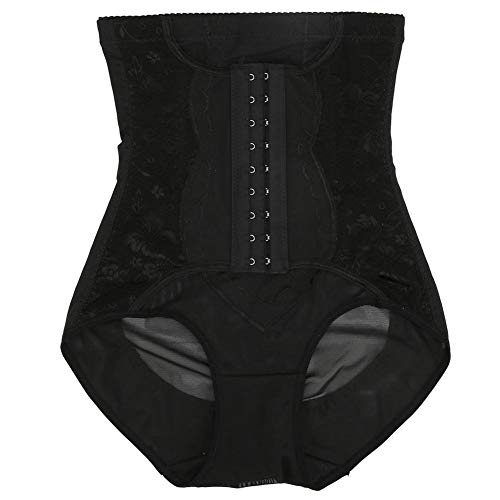 Banda de vientre postnatal, cintura alta Postparto Malla transpirable Entrenador de cintura Abdomen Apretado Bragas Body Shaping Underwear(M-Negro)