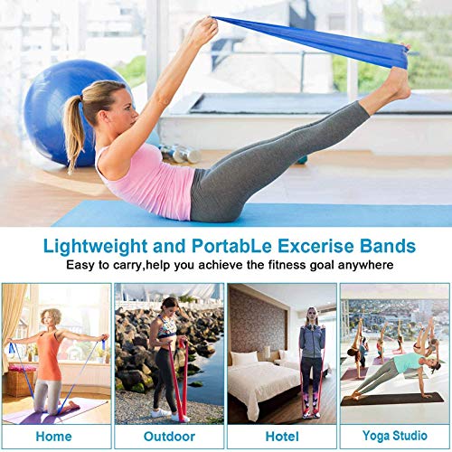 Bandas Elasticas Fitness, 2M Cintas Elásticas Bandas de Resistencia Ideales para Mujer y Hombre Pilates, Fisioterapia, Yoga Estiramientos, Musculacion, Piernas, Fuerza Entrenamiento (Pink_Blue)