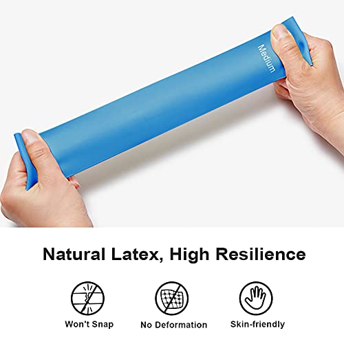 Bandas Elasticas Musculacion, Cintas Elasticas Fitness Látex Natural con 5 Niveles Ejercicios en Piernas, Gliteos y Brazos, 5 Bandas Elasticas Fitness Theraband para Yoga, Pilates, Crossfit, Fuerza