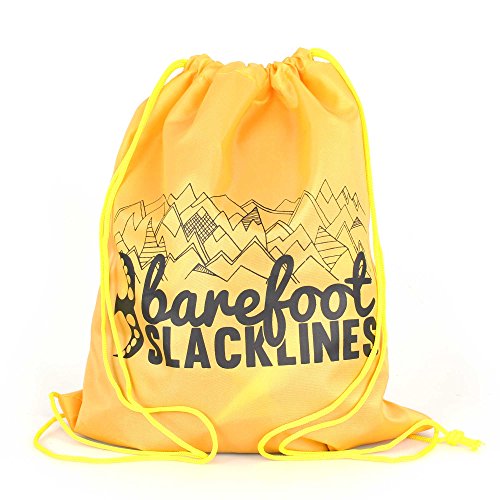 Barefoot Slacklines 15m Line! ¡Juego Completo Que Incluye Slackline, trinquete, línea de Entrenamiento, protección contra ladridos e Instrucciones! 3 Colores de Fluro Disponibles (Verde Fluorescente)