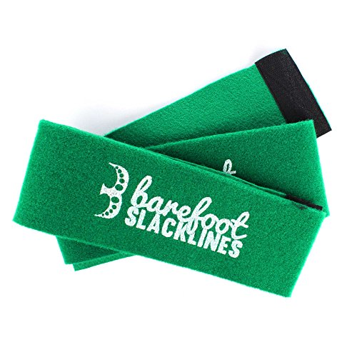 Barefoot Slacklines 15m Line! ¡Juego Completo Que Incluye Slackline, trinquete, línea de Entrenamiento, protección contra ladridos e Instrucciones! 3 Colores de Fluro Disponibles (Verde Fluorescente)