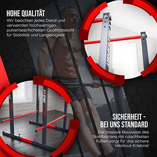 Barra estacionaria para soporte de barra I Barra de inmersión para entrenamiento muscular I Barras de calistenia para entrenamiento con tu propio peso corporal I Equipo de fitness profesional para