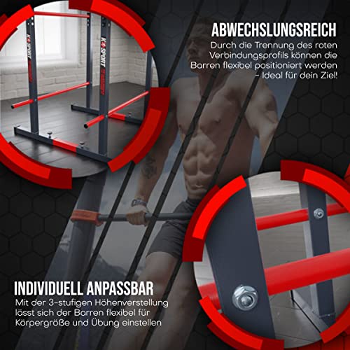 Barra estacionaria para soporte de barra I Barra de inmersión para entrenamiento muscular I Barras de calistenia para entrenamiento con tu propio peso corporal I Equipo de fitness profesional para